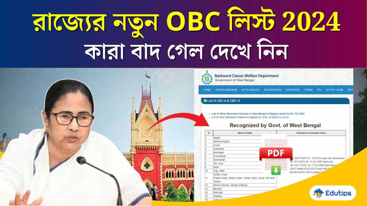 Westbengal New OBC List 2024 after Highcourt Kolkata