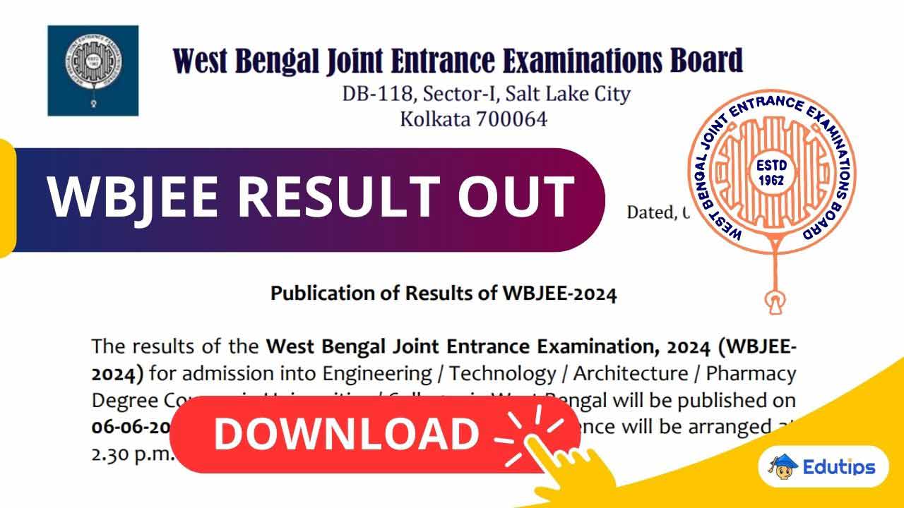 WBJEE Result Date 2024, 6th June Time Update