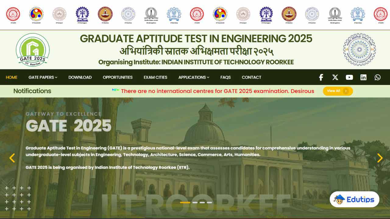 GATE 2025 Dates, Exam Schedule Published by IIT Roorkee Notification Download