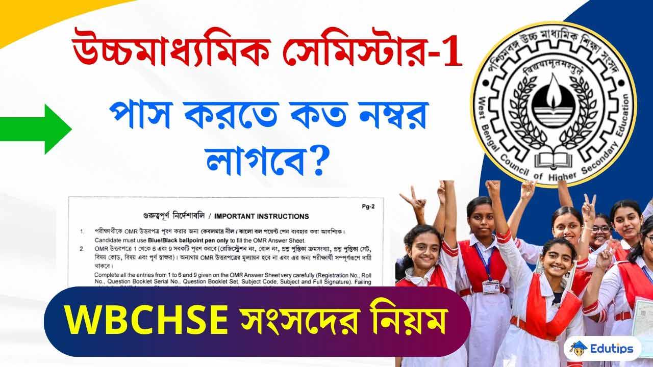 WBCHSE Class 11 Semester 1 Passing Marks Project and Practical Subjects