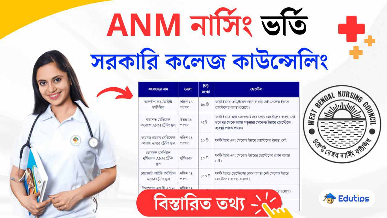 WB ANM Nursing Counselling College Seat Matrix