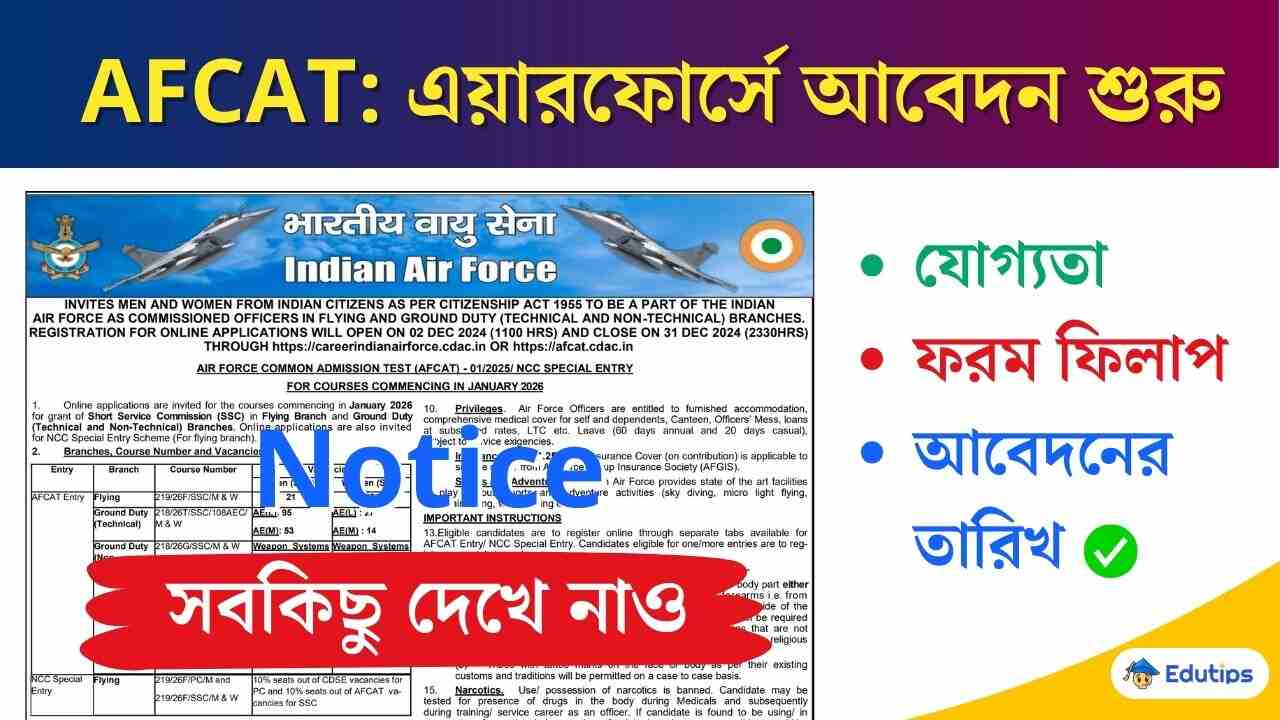 Indian Airforce AFCAT Join Notification 2025